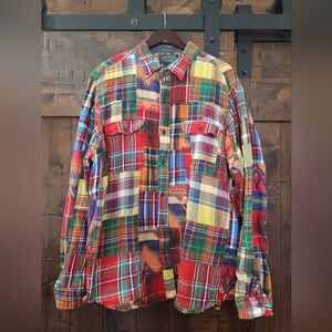 Ralph Lauren Polo County Men Patchwork Southwest Flanel Mens XXL
